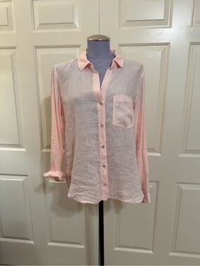 Anthropologie Cloth & Stone Blush Pink Linen Button-Down – Size M